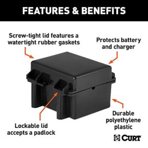 CURT 52027 5-Inch x 3-3/8-Inch x 3-3/4-Inch Watertight Trailer Breakaway Battery Case