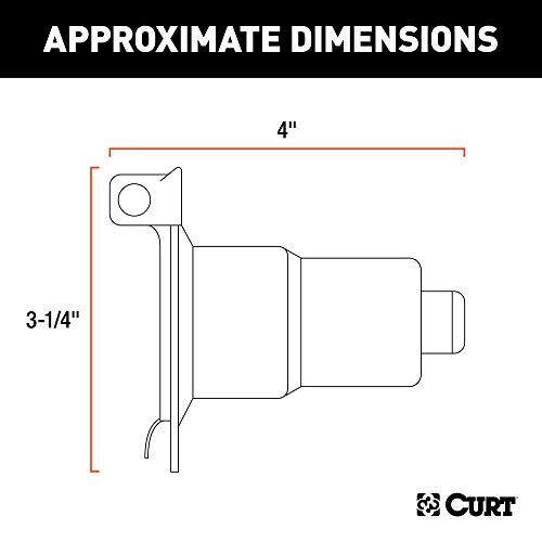 CURT 58220 Vehicle-Side 7-Pin RV Blade Trailer Wiring Harness Connector