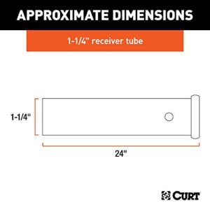 CURT 49524 1-1/4-Inch x 24-Inch Weld-On Raw Steel Trailer Hitch Receiver Tube