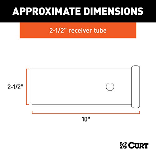 CURT 49510 2-1/2-Inch x 10-Inch Weld-On Raw Steel Trailer Hitch Receiver Tube