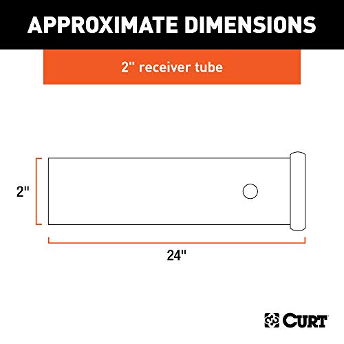 CURT 49240 2-Inch x 24-Inch Weld-On Raw Steel Trailer Hitch Receiver Tube