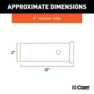 CURT 49120 2-Inch x 12-Inch Weld-On Raw Steel Trailer Hitch Receiver Tube