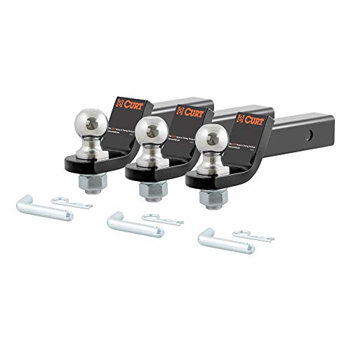 CURT 45037 Trailer Hitch Mounts with 2-Inch Ball & Pin, Fits 2-In Receiver, 7,500 lbs, 2" Drop, 3-Pack