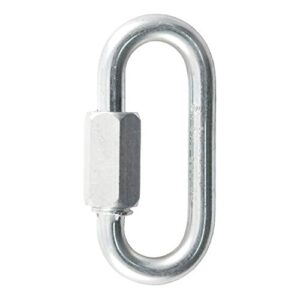 curt 82611 threaded quick link trailer safety chain hook carabiner clip, 1/4-inch diameter, 4,400 lbs break strength