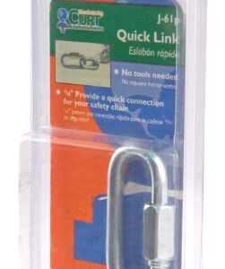 CURT 82611 Threaded Quick Link Trailer Safety Chain Hook Carabiner Clip, 1/4-Inch Diameter, 4,400 lbs Break Strength