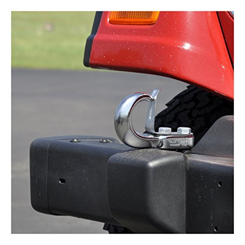 CURT 22401 Bolt-On Chrome Steel Tow Hook with Spring Clip, 10,000 lbs Capacity