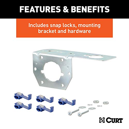 CURT 58093 Vehicle-Side and Trailer-Side 6-Pin Round Wiring Harness Connectors