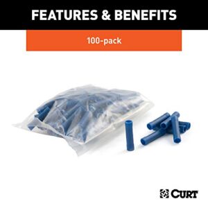 CURT 59422 16-14 Gauge Blue Vinyl-Insulated Wire Butt Connectors, 100-Pack