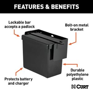 CURT 52090 5-7/8-Inch x 5-3/8-Inch x 3-1/2-Inch Lockable Trailer Breakaway Battery Case