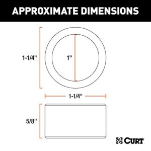 CURT 21200 Trailer Hitch Ball Hole Reducer Bushing, Reduces 1-1/4-Inch Diameter to 1-Inch Stem