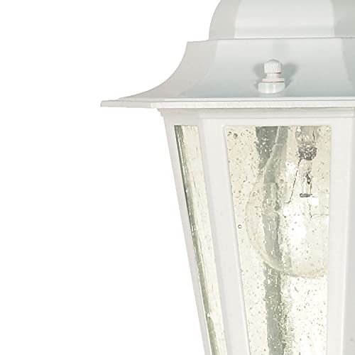 Nuvo 60/991 Hanging Lantern with Clear Seeded Glass, White