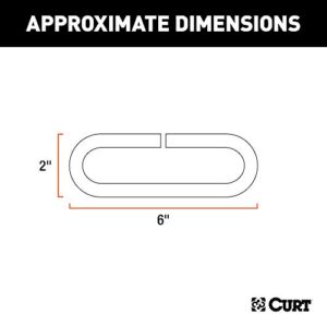 CURT 49950 Weld-On Raw Steel Safety Chain Loop, 10,000 lbs