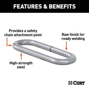 CURT 49950 Weld-On Raw Steel Safety Chain Loop, 10,000 lbs