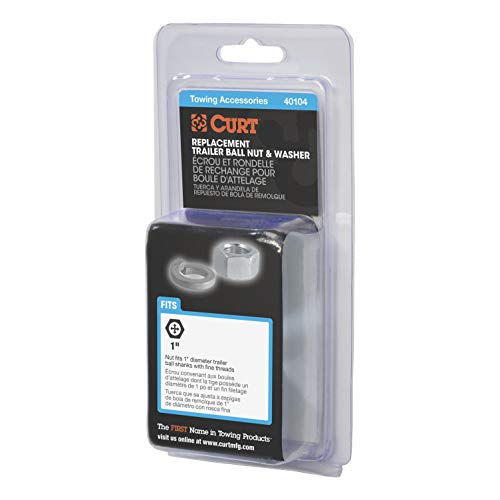 CURT 40104 Replacement Trailer Hitch Ball Nut and Washer for 1-Inch Shank