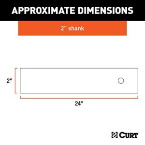 CURT 49536 2-Inch x 24-Inch Weld-On Raw Steel Trailer Hitch Bar Shank