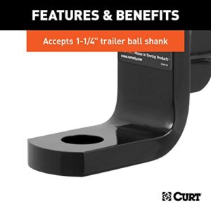 CURT 45446 Class 4 Trailer Hitch Ball Mount, Fits 2-Inch Receiver, 12,000 lbs, 1-1/4-Inch Hole, 6-Inch Drop, 5-Inch Rise