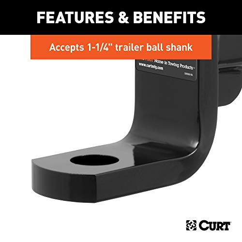 CURT 45336 Class 4 Trailer Hitch Ball Mount, Fits 2-Inch Receiver, 10,000 lbs, 1-1/4-Inch Hole, 6-Inch Drop, 4-3/4-Inch Rise