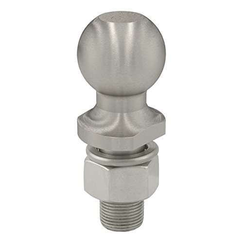 CURT 40081 Stainless Steel Trailer Hitch Ball, 3,500 lbs, 1-7/8-Inch Diameter, 1 x 2-1/8-Inch Shank