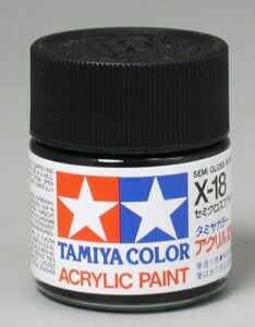 tamiya acrylic x18 semi gloss,black tam81018
