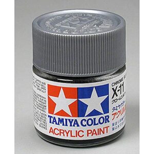 tamiya america, inc acrylic x11 gloss,chrome silver, tam81011 0.77 fl oz (pack of 1)