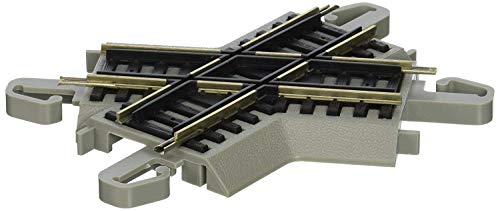 Bachmann Trains - Snap-Fit E-Z TRACK 60 DEGREE CROSSING (1/card) - NICKEL SILVER Rail With Gray Roadbed - HO Scale