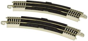 bachmann trains – snap-fit e-z track 18” radius curved rerailer (2/card) – nickel silver rail with gray roadbed – ho scale
