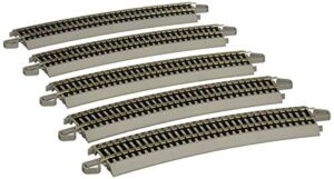 bachmann trains – snap-fit e-z track 26” radius curved track (5/card) – nickel silver rail with gray roadbed – ho scale