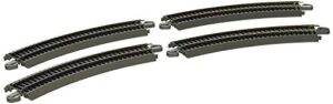 bachmann trains – snap-fit e-z track 15” radius curved track (4/card) – nickel silver rail with gray roadbed – ho scale