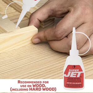 Jet Glue Super Jet - Medium Thickness Industrial Strength CA Glue - Forms Strong Bonds With Just Anything - General Purpose Cyanoacrylate Glue