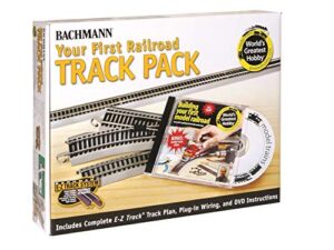 bachmann trains snap-fit e-z track world’s greatest hobby first railroad track pack – nickel silver rail with grey roadbed – ho scale