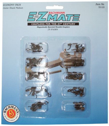 Bachmann Trains - E-Z MATE COUPLERS - ECONOMY PACK (25 pair) - CENTER SHANK - MEDIUM - HO Scale