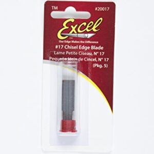 Excel Blades #17 Wood Chisel Blade, 3/8 Inch, American Made Replacement Hobby Blades, 5 Pack