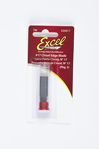 Excel Blades #17 Wood Chisel Blade, 3/8 Inch, American Made Replacement Hobby Blades, 5 Pack