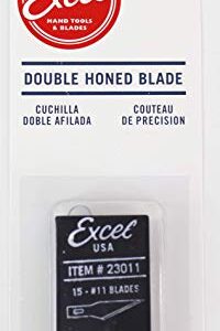 Excel Blades #11 Craft Knife Replacement Blades - Double Honed Blades for Craft Knife - Perfect for Trimming Wood, Plastic, Paper, Leather and More - Set of 15 with Dispenser