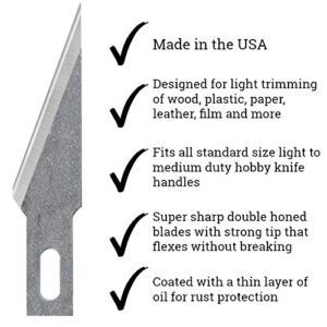 Excel Blades #11 Replacement Hobby Blade - 100 Pack - American Made Carbon Steel Craft Knife Blades