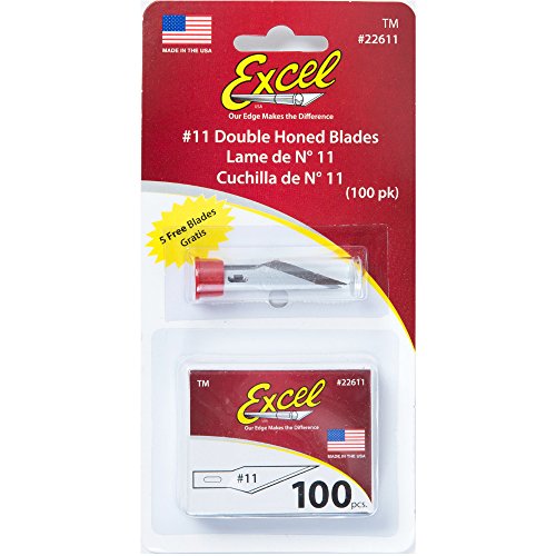 Excel Blades #11 Replacement Hobby Blade - 100 Pack - American Made Carbon Steel Craft Knife Blades