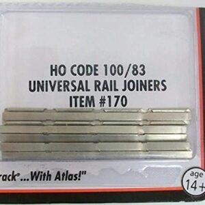 Code 100/83 Nickel Silver Universal Rail Joiners 48 Pcs per Blister, Atlas #170 HO Scale