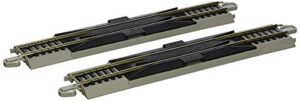 bachmann trains – snap-fit e-z track 9” straight rerailer (2/card) – nickel silver rail with gray roadbed – ho scale
