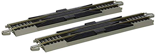 Bachmann Trains - Snap-Fit E-Z TRACK 9” STRAIGHT RERAILER (2/card) - NICKEL SILVER Rail With Gray Roadbed - HO Scale