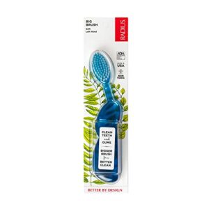 radius – original left hand toothbrush, soft bristles, designed to improve gum health and reduce the risk of gum disease, made with sustainable materials (colors may vary)