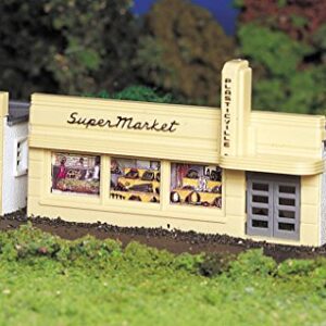 Bachmann Trains - PLASTICVILLE U.S.A. BUILDINGS – CLASSIC KITS - SUPERMARKET - HO Scale