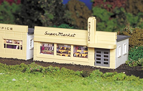 Bachmann Trains - PLASTICVILLE U.S.A. BUILDINGS – CLASSIC KITS - SUPERMARKET - HO Scale