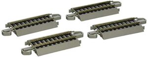 bachmann trains – snap-fit e-z track 3” straight track (4/card) – nickel silver rail with gray roadbed – ho scale