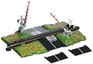 bachmann trains – snap-fit e-z track e-z track crossing gate – nickel silver rail with grey roadbed – n scale