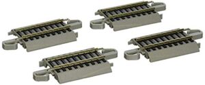 bachmann trains – snap-fit e-z track 4.50” straight track (4/card) – nickel silver rail with gray roadbed – ho scale