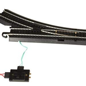 Bachmann Trains - Snap-Fit E-Z TRACK REMOTE TURNOUT - RIGHT (1/card) - STEEL ALLOY Rail With Black Roadbed - HO Scale