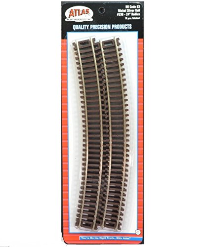 Atlas Code 83 Nickel Silver 24" Radius Snap Track (6/Bx) HO Scale Trains