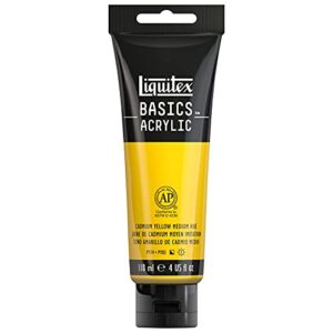 liquitex basics acrylic paint, 118ml (4-oz) tube, cadmium yellow medium hue