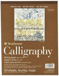 strathmore str- 50 sheet tape bound calligraphy pad, 8.5 by 11″