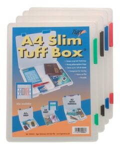 tiger brand tuff storage box slim a4 – color: clear